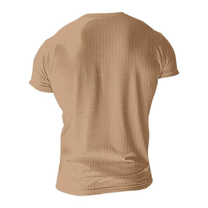 Men's Stretch Knit Henley T-Shirt | Short Sleeve Casual Top | Classic Button Placket | Comfortable Regular Fit | Breathable Fabric | Versatile Style for Everyday Wear