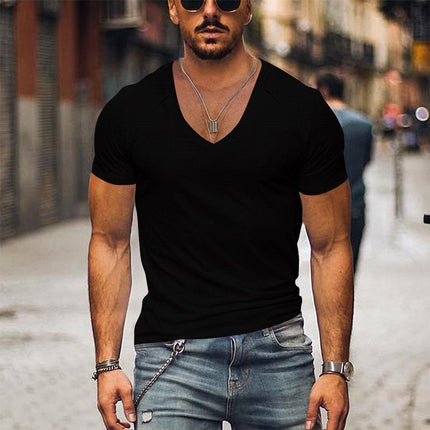 Men's Waffle Knit T-Shirt | V-Neck Pullover | Slim Fit | Breathable & Soft Fabric | Casual & Dressy | Easy Match with Jeans or Pants | Versatile Summer Wardrobe Essential | Machine Washable