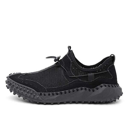 Men's All-Terrain Mesh Slip-On Hiking Sneakers | Lightweight & Breathable | Bungee Cord Closure | Flexible Non-Slip Sole | Versatile for Water & Track Activities