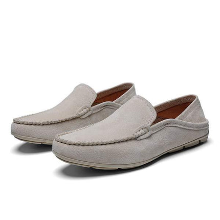 Men's Slip-On Loafers | Soft Suede Upper | Traditional Sewing | Collapsible Heel Pad | Flexible Rubber Sole | Casual Comfortable Footwear