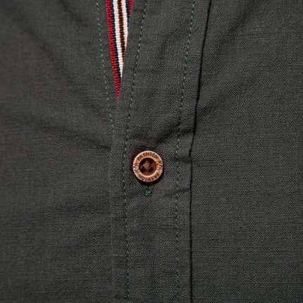 Men's Casual Long-Sleeved Shirt | Cotton Linen Blend | Solid Colors | Button-Down Collar | Comfortable & Breathable | Versatile Spring & Summer Style | Available in White, Navy, Black, Grey, Olive
