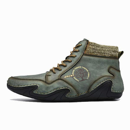 Vintage Leather Ankle Boots for Men | High-Quality Fit | Flexible Rubber Sole | Lightweight & Comfortable | Casual Boots for Work & Weekend
