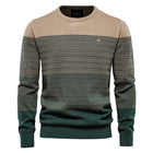 Men's Vintage Striped Sweater | Relaxed Fit | Classic Round Neck | Versatile Knitwear | Autumn Winter Spring | Casual Outdoor Wear | Fashionable Striped Design | Machine Washable | Ribbed Trim
