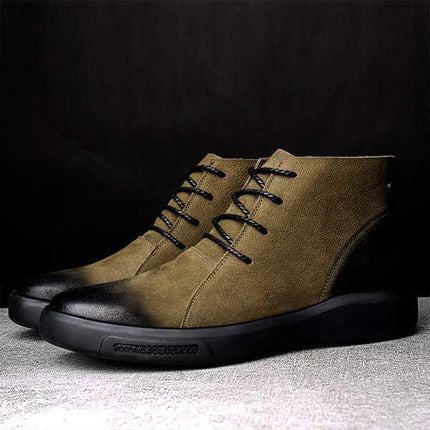 Men's Leather Lace-Up Boots | Durable Rubber Sole | Medium Width | Oxford Construction | Comfortable Leather Linings | Casual High Boots for Men