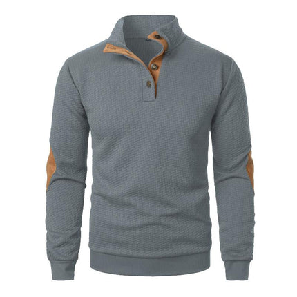 Men's Sweatshirt | Stand Collar | Long Sleeve | Premium Jacquard | Colorblock Design | Casual Modern Style | Comfortable & Stylish | Versatile Wardrobe Addition | Multiple Colors Available