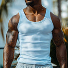 Men's Slim Fit Tank Top | Waffle Knit U-Neck | Casual & Workout Wear | Soft Cotton Blend | Breathable Sleeveless Design | Versatile Layering | Stylish & Comfortable Activewear
