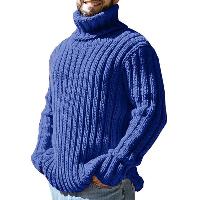 Men's Slim Fit Turtleneck Pullover Sweater | Acrylic Knit | Long Sleeve | Winter Fashion | Vintage Style | Casual Wear