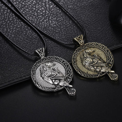 Celtic Raven Necklace | Viking Pendant | Vintage Style | Casual Wear | Jewelry for Men & Women | Norse Mythology Inspired | Gift for Him or Her | Unique Ancient Design