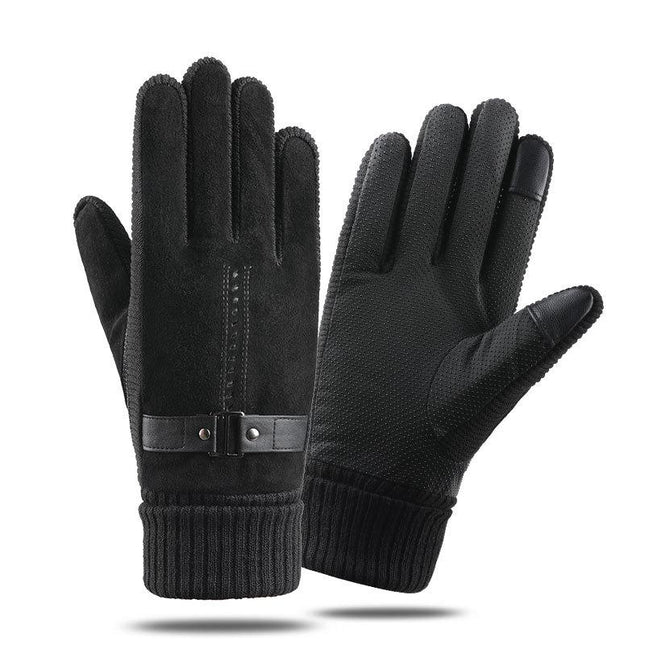 Men's Winter Ski Gloves | Touchscreen Compatible | Warm Windproof | Anti-Slip Grip | Thermal Fleece Lining | Water-Resistant | Ergonomic Design | Elastic Cuff | Durable Synthetic Material | Sports & Outdoor