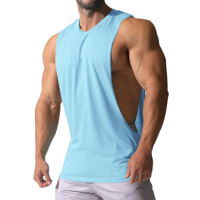 Men's Loose Fit Sports Tank Top | Solid Color | Large Side Slits | Sleeveless | Breathable Cotton Blend | Available in Multiple Colors & Sizes | Versatile Activewear