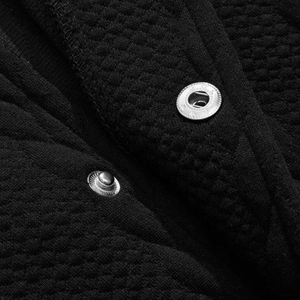 Men's Baseball Jacket | Casual Single Breasted Cardigan Style | Ribbed Stand-Up Collar | Long Sleeves with Ribbed Cuffs | Cotton-Polyester Blend | Lightweight & Warm | Side Pockets | Ideal for Autumn & Spring