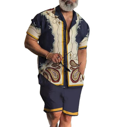 Men's Stylish Printed Slim Fit Short Sleeve Shirt Set | Premium Fabric | Vibrant Colors | Modern Summer Casual Wear | Eye-Catching Designs | Comfortable & Durable