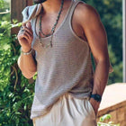 Men's Casual Knitted Tank Top | Solid Color | Sleeveless | Round Neck | Breathable Polyester | Comfortable Loose Fit | Daily Wear | Travel | Beach | Spring Summer