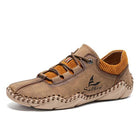 Men's Vintage Leather Casual Sneakers | Ultra Comfortable | Lace-Up | EVA Sockliner | Non-Slip Durable Outsole | Retro Style