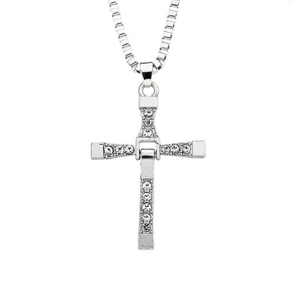 Casual Fashion | Shiny Cross Pendant Necklace | Silver Tone | Unisex | Versatile Style Jewelry | High Quality Metal Finish