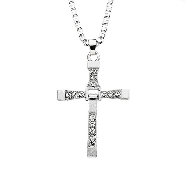 Casual Fashion | Shiny Cross Pendant Necklace | Silver Tone | Unisex | Versatile Style Jewelry | High Quality Metal Finish