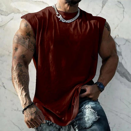Men's Athletic Tank Top | Solid Color | Wide Shoulder | Round Neck | Moisture-Wicking Fabric | Tailored Fit | Versatile Activewear | Multiple Colors Available