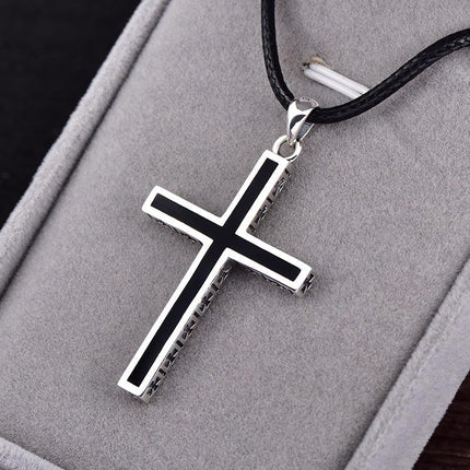 Retro Casual Simple Cross Pendant Necklace | Unisex Fashion Jewelry | Vintage Style | Classic Chain Accessory