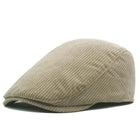 Men's Retro Corduroy Beret | British Style Flat Top Hat | Adjustable Cotton Short Brim | Four Seasons Wear