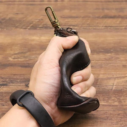 Vintage Cowhide Leather Waist Bag | Key Holder Purse | Unisex Belt Pouch | Genuine Leather Hip Bag | Stylish Fanny Pack | Versatile Travel Wallet | Brown Leather Waist Pack