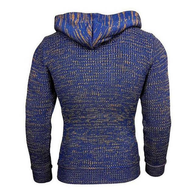 Men's Knitted Hoodie | Casual Loose Fit | Hooded Long Sleeve | Polyester Blend | Kangaroo Pocket | Soft & Breathable | Leisure Style | Activewear Pullover | Zipper Closure | Relaxed Fit | Classic Design