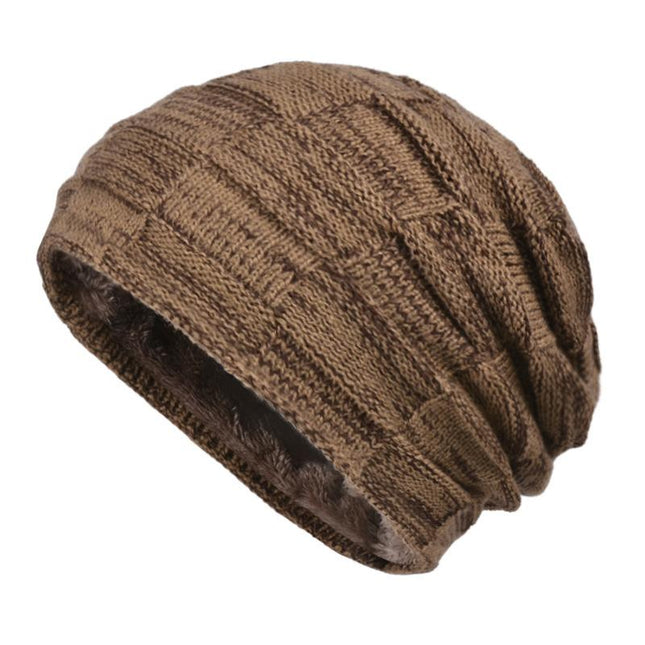 Men's Winter Hat | Velvet Finish | Thickened Wool Knit | Warm & Stylish | Ribbed Texture | Classic Design | Stretch Fit | Versatile Colors