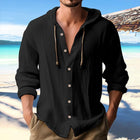 Men's Long Sleeve Solid Color Hoodie | Single Breasted Design | Casual Outerwear | Soft Fabric | Front Pockets | Versatile Style