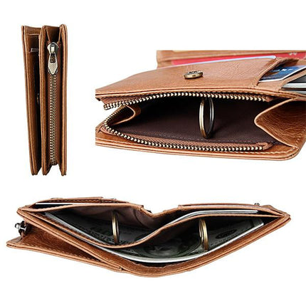 Vintage Cowhide Leather Wallet | Classic Bi-Fold Design | Durable Genuine Leather | Men's Wallet | Multiple Card Slots | Fashion Accessory
