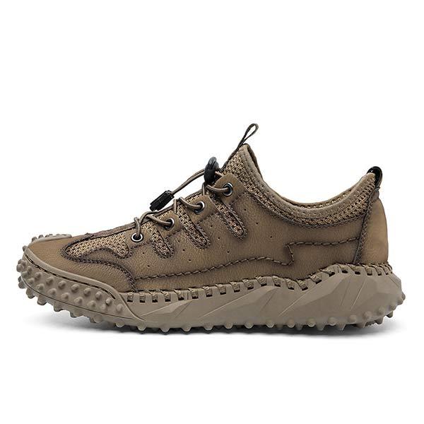 Men's All-Terrain Slip-On Hiking Sneakers | Leather & Mesh Panels | Adjustable Fit | Quick Entry | Non-Slip Sole