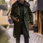 Men's Mid-Length Winter Coat | Fur Collar | Luxury Wool-Blend Fabric | Warm & Stylish | Sizes M-5XL | Elegant Formal & Semi-Formal Outerwear | Tailored Fit | Long Sleeves | Insulating Plush Lining