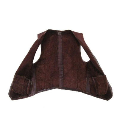 Vintage Leather Vest | 1960s-70s Men's Custom Handcrafted | Brown | Provincetown | Front Pockets | Four Leather Buttons | Chestnut Brown Outerwear