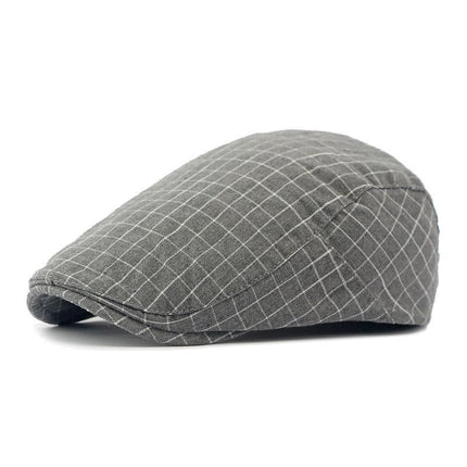 Men's Peaked Cap | Vintage Plaid | Premium Cotton | Breathable & Comfortable | Adjustable Fit | Timeless Style | Versatile Fashion Accessory | Perfect for Casual Outings & Outdoor Activities