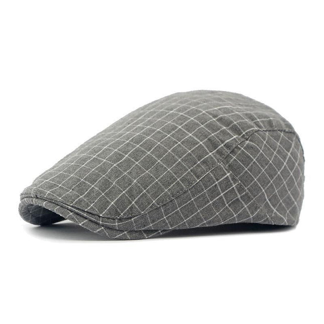 Men's Peaked Cap | Vintage Plaid | Premium Cotton | Breathable & Comfortable | Adjustable Fit | Timeless Style | Versatile Fashion Accessory | Perfect for Casual Outings & Outdoor Activities