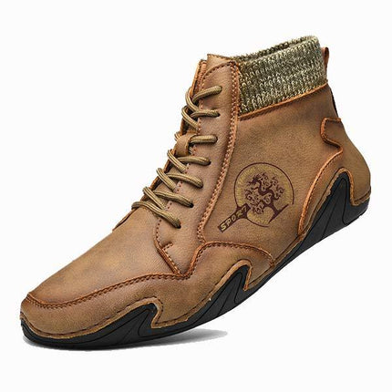 Vintage Leather Ankle Boots for Men | High-Quality Fit | Flexible Rubber Sole | Lightweight & Comfortable | Casual Boots for Work & Weekend