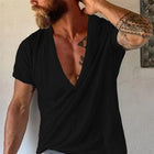 Men's V-Neck T-Shirt | Casual Short Sleeve | Solid Color | Breathable Cotton | Comfortable Fit | Lightweight Summer Top | Soft Premium Fabric | Durable Essential Wardrobe Staple