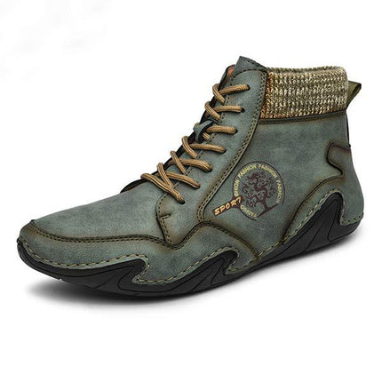 Vintage Leather Ankle Boots for Men | High-Quality Fit | Flexible Rubber Sole | Lightweight & Comfortable | Casual Boots for Work & Weekend