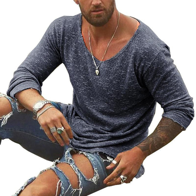 Men's Loose Casual Long Sleeve T-Shirt | Cotton Blend | Breathable | Pullover Design | Soft & Comfortable | Easy Match with Jacket & Jeans | Gentle Machine Wash | Ideal for Any Occasion