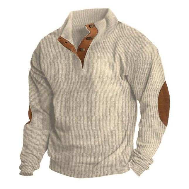 Men's Outdoor Stand Collar Long Sleeve Sweatshirt | Casual Wear | Breathable Fabric | Durable Corduroy | Relaxed Fit | Versatile Style | High-Quality Comfort