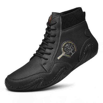 Vintage Leather Ankle Boots for Men | High-Quality Fit | Flexible Rubber Sole | Lightweight & Comfortable | Casual Boots for Work & Weekend