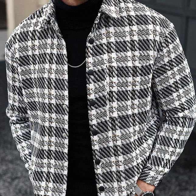 Men's Blended Fabric Lapel Jacket | Single-Breasted | Tailored Fit | Versatile Outerwear | Classic Style | Long Sleeve | Durable & Breathable | Range of Sizes | Casual & Professional Wear