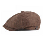 Men's Retro Beret Hat | Thin Breathable Octagonal Cap | Flat Top with Short Brim | Adjustable Acrylic | Casual Accessory