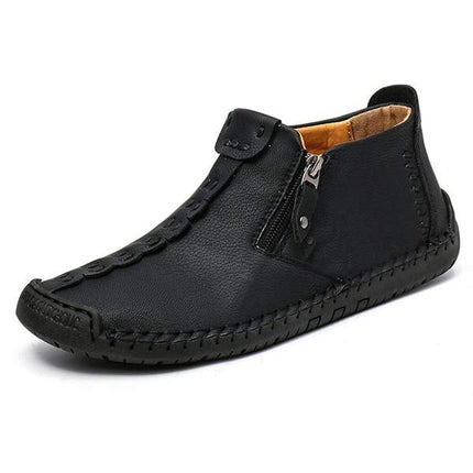 Vintage Leather Men's Casual Boots | Flexible Rubber Sole | Lightweight & Comfortable | Work & Weekend Footwear