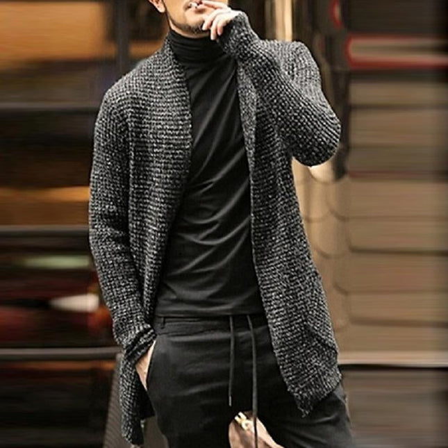 Men's Mixed Color Knit Cardigan | Casual Loose Fit | Long Sleeve | Button-Front | Soft Knit Fabric | V-Neck | Trendy Layering Sweater | Versatile Outerwear | Navy | Army Green | Black | Gray | XS-2XL