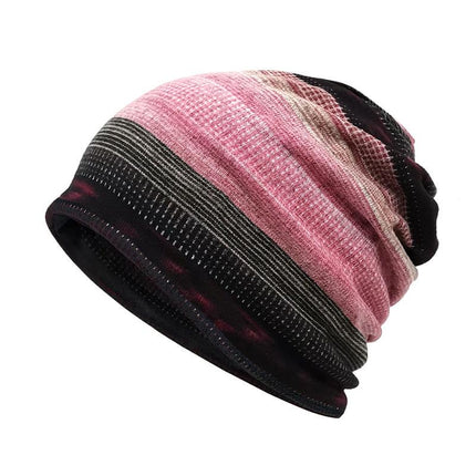 Men's Striped Pullover Winter Hat | Dome Design | Brimless | Imitation Cashmere | M Size 56-58cm | Fashionable Trendy Style