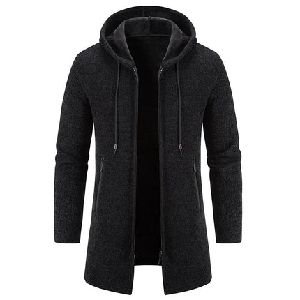 Men's Knitted Fleece Chenille Cardigan | Solid Color | Full-Length Sleeves | Soft & Plush Material | Comfortable & Sophisticated Style | Versatile Wardrobe Essential | Side Pockets