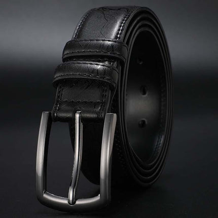 Men's Casual Printed Belt | Alloy Square Pin Buckle | Leisure Style