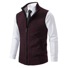 Men's Knitted Vest | Solid Color | Stand Collar | Sleeveless | Casual Outerwear | Tailored Fit | High-Quality Fabric | Stylish Layering | Transitional Seasons | Versatile Apparel | Modern Design