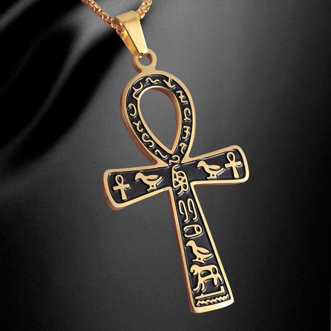 Vintage Egyptian Ankh Cross Necklace | Casual Style | Symbol of Life Pendant | Retro Jewelry Accessory