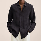 Men's Loose Fit Cotton Blend Shirt | Long Sleeve | Lapel Collar | Casual Wear | Multiple Seasons | Single Breasted | Versatile Style | Classic Dress Shirt