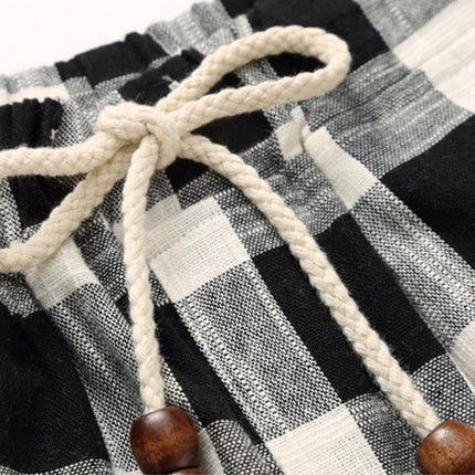 Men's Cotton Linen Shorts | Stripe Elastic Waist | Straight Cut | Breathable Fabric | Summer Casual | Lightweight Comfort | Practical Pockets | Adjustable Fit | Versatile Style